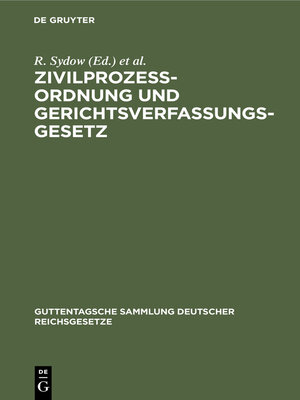 cover image of Zivilprozessordnung und Gerichtsverfassungsgesetz
